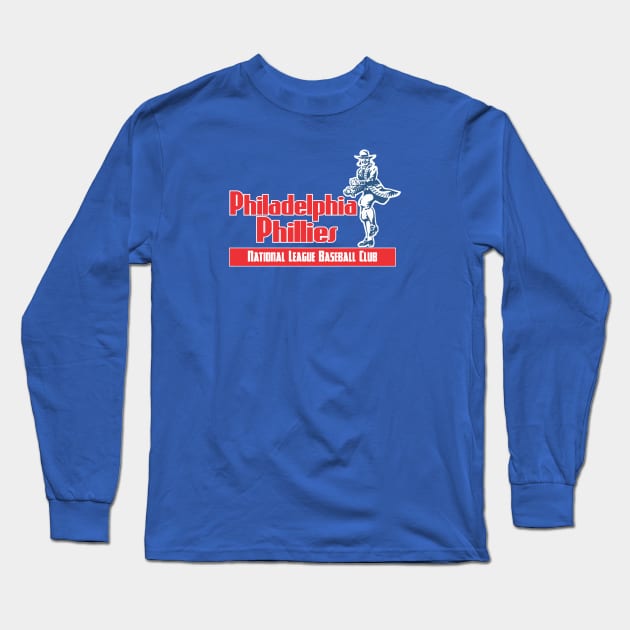 1938 Vintage Philadelphia Phillies Baseball Club Long Sleeve T-Shirt by Tom Stiglich Cartoons